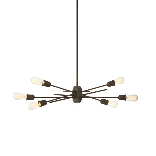 Dainolite Nebraska 32in 6-Light Pendant | Industrial Espresso Painted Steel | Kitchen Island & Dining Room | 16 x 32 x 16 in | Model NEB-326HP-ES