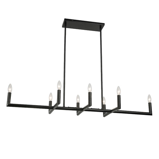 Dainolite Nora 47in 8-Light Chandelier | Contemporary Matte Black Metal | Dining Room & Living Room | 47 x 15 x 4 in | Model NOR-478HC-MB