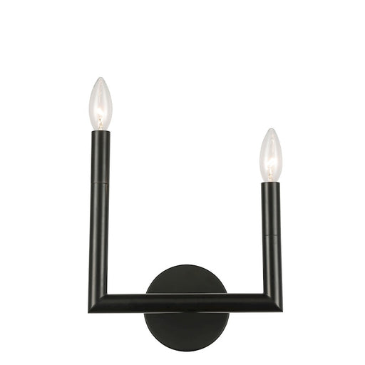 Dainolite Nora 2-Light Left Wall Sconce | Contemporary Matte Black Metal | Hallway & Bathroom Accent Light | 5 x 9 x 11 in | Model NOR-L-112W-MB