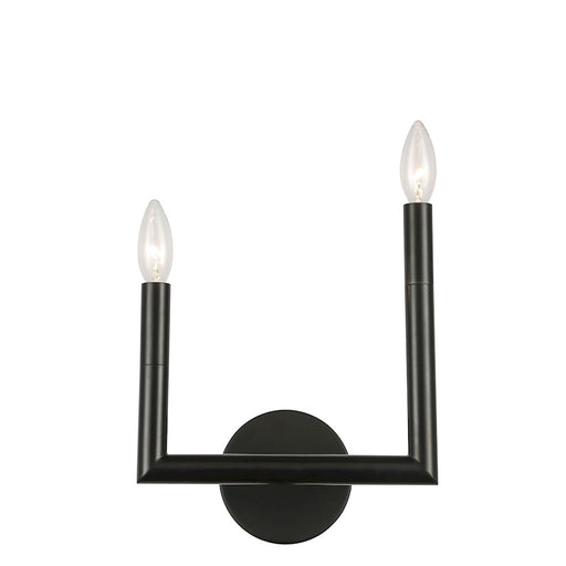 Dainolite Nora 2-Light Right Wall Sconce | Contemporary Matte Black Metal | Hallway & Entryway Accent | 11.25in H | Model NOR-R-112W-MB
