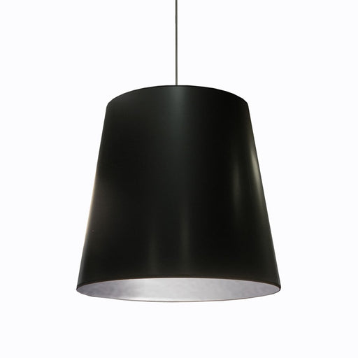 Dainolite Oversized Drum 26in 1-Light Pendant | Modern Black on Silver Fabric and Polished Chrome Metal | Living Room & Dining Room | 26 | Model OD-L-697
