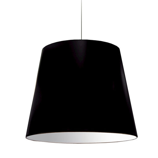 Dainolite Oversized Drum 26in 1-Light Large Pendant | Black Fabric and Polished Chrome | Living Room & Dining Room | 26 x 26 x 21 in | Model OD-L-797
