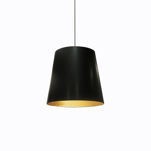 Dainolite Oversized Drum 20in 1-Light Medium Pendant | Black on Gold Fabric and Black Metal | Living Room & Dining Room | Model OD-M-698