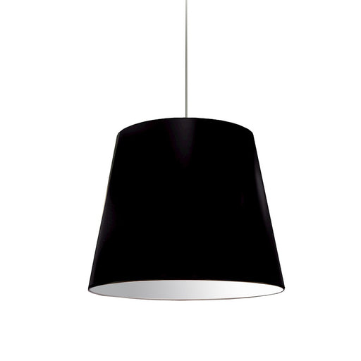 Dainolite Oversized Drum 20in 1-Light Pendant | Modern Black Fabric and Polished Chrome | Kitchen Island & Dining Room | Model OD-M-797