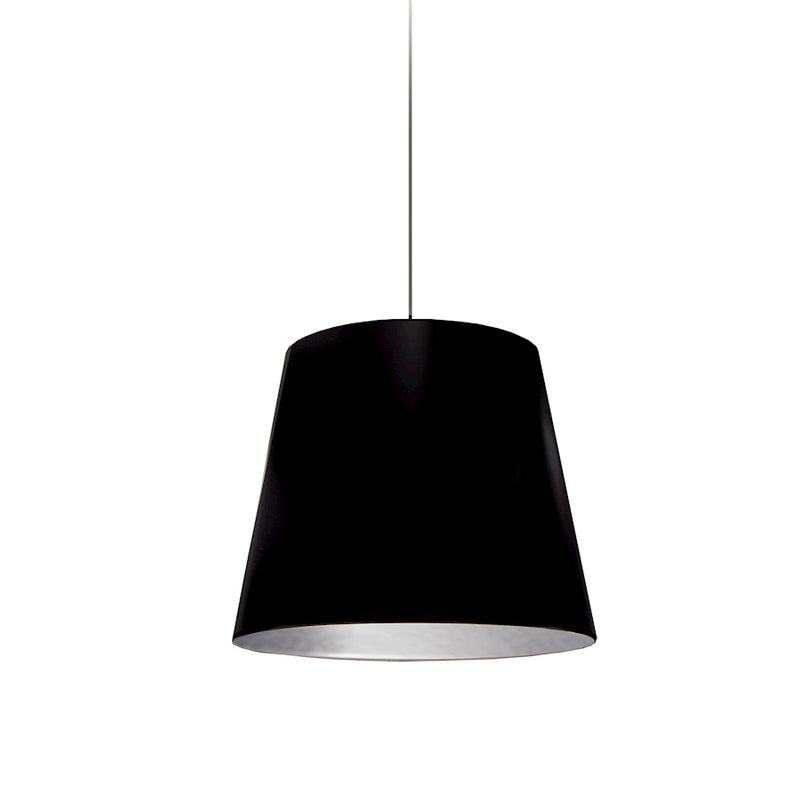 Dainolite OD-S-697 1-Light Tapered Drum Pendant | Black Fabric and Polished Chrome Metal | Kitchen Island & Dining Room | 14 x 14 x 14 in | Model OD-S-697