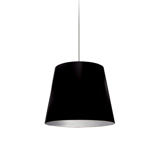 Dainolite OD-S-697 1-Light Tapered Drum Pendant | Black Fabric and Polished Chrome Metal | Kitchen Island & Dining Room | 14 x 14 x 14 in | Model OD-S-697