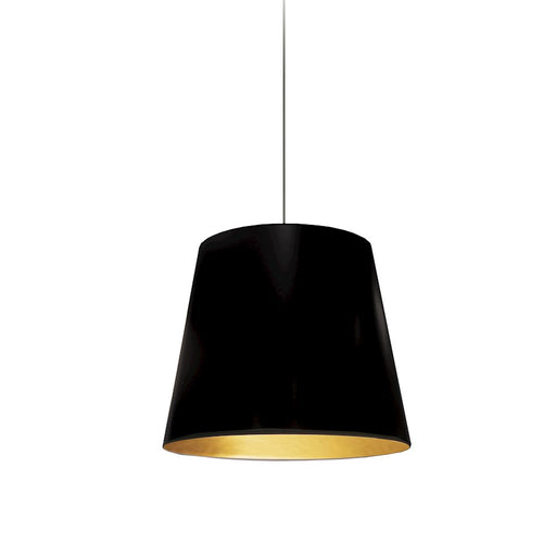 Dainolite Tapered Drum 14in 1-Light Pendant | Black Gold Fabric and Matte Black | Kitchen Island & Dining Room | 14 x 14 x 14 in | Model OD-S-698