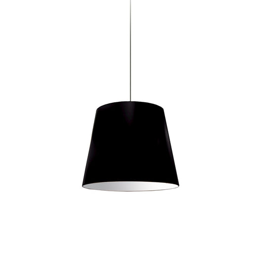 Dainolite Oversized Drum 14in 1-Light Small Pendant | Black Fabric and Polished Chrome | Kitchen Island & Dining Room | Model OD-S-797