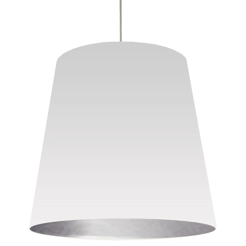 Dainolite Oversized Drum 32in 1-Light Pendant | White Silver Fabric and Polished Chrome | Living Room & Foyer | 32 x 32 x 32 in | Model OD-XL-691