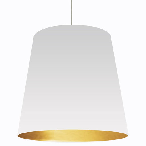 Dainolite Oversized Drum 32in 1-Light Pendant | White Gold Fabric and Polished Chrome | Living Room & Foyer | 26 x 32 x 32 in | Model OD-XL-692