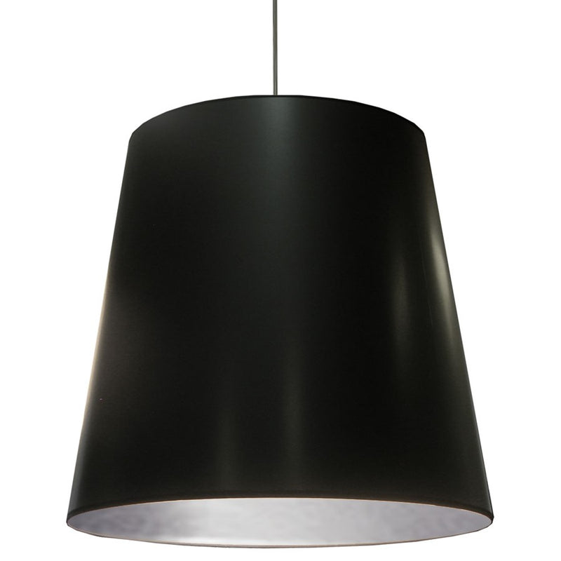 Dainolite Oversized Drum 32in 1-Light Pendant | Modern Black Fabric and Polished Chrome Metal | Kitchen Island & Dining Room | 32 x 26 x | Model OD-XL-697
