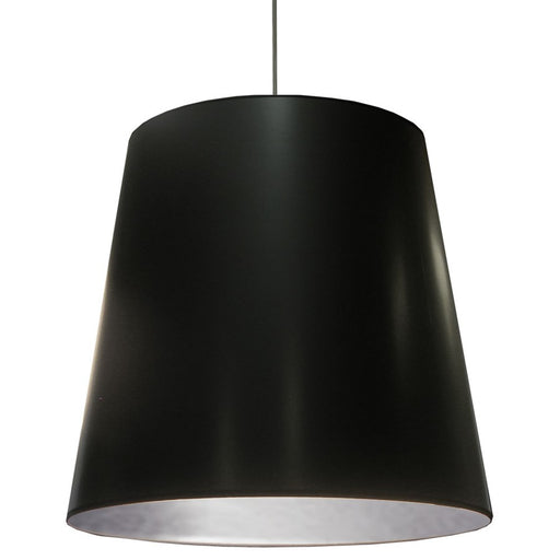 Dainolite Oversized Drum 32in 1-Light Pendant | Modern Black Fabric and Polished Chrome Metal | Kitchen Island & Dining Room | 32 x 26 x | Model OD-XL-697