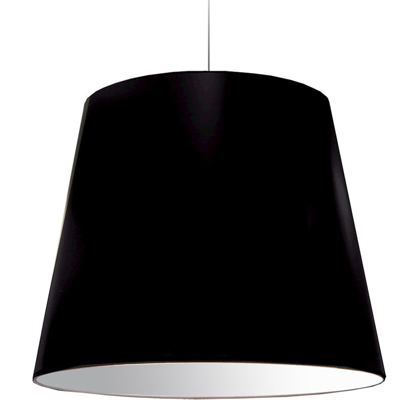 Dainolite Oversized Drum 32in 1-Light Pendant | Modern Black Fabric and Polished Chrome | Kitchen Island & Dining Room | Model OD-XL-797