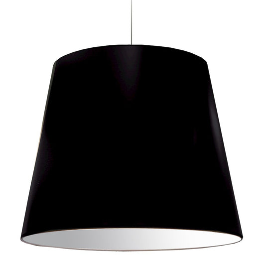 Dainolite Oversized Drum 32in 1-Light Pendant | Modern Black Fabric and Polished Chrome | Kitchen Island & Dining Room | Model OD-XL-797