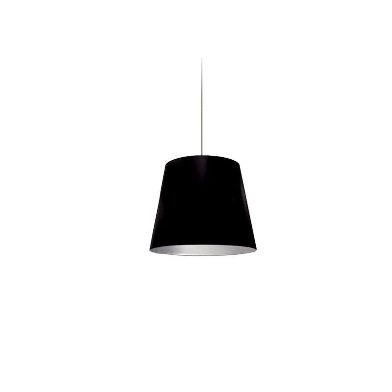 Dainolite OD-XS-697 1-Light Tapered Drum Pendant | Modern Black Fabric and Polished Chrome | Kitchen Island & Dining Room | 8 in H | Model OD-XS-697