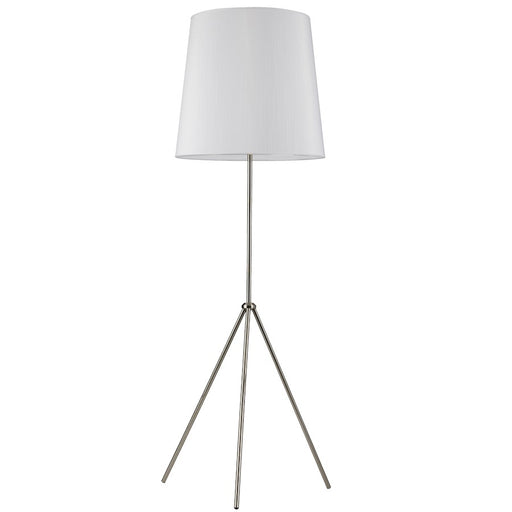 Dainolite Tripod 20in 1-Light Floor Lamp | Industrial White Metal and Jute Shade | Living Room & Reading Nook | 20 x 20 x 72 in | Model OD3-F-790-SC