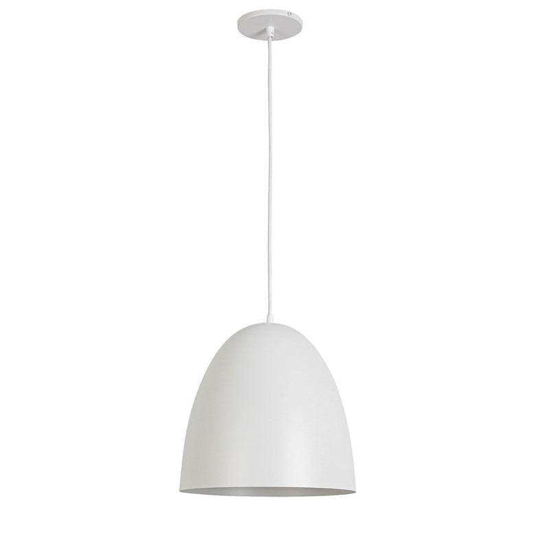 Dainolite Ofelia 1 Light 11.75" Pendant, Matte White/Matte White