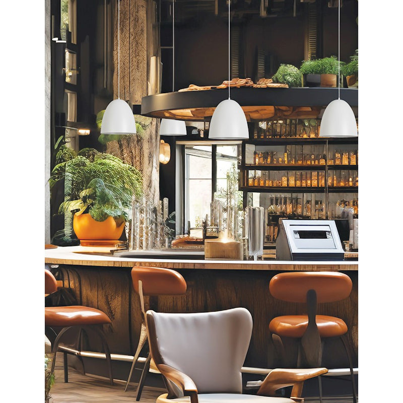 Dainolite Ofelia 1 Light 11.75" Pendant, Matte White/Matte White