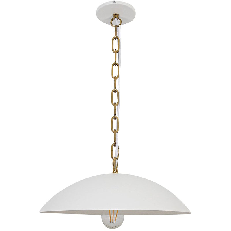Dainolite Ofelia 1 Light 15.75" Pendant, White/Matte White