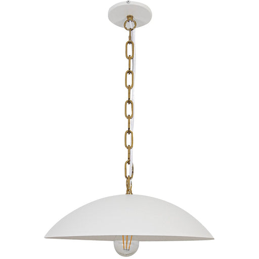 Dainolite Ofelia 1 Light 15.75" Pendant, White/Matte White - OFE-151P-MW-AGB