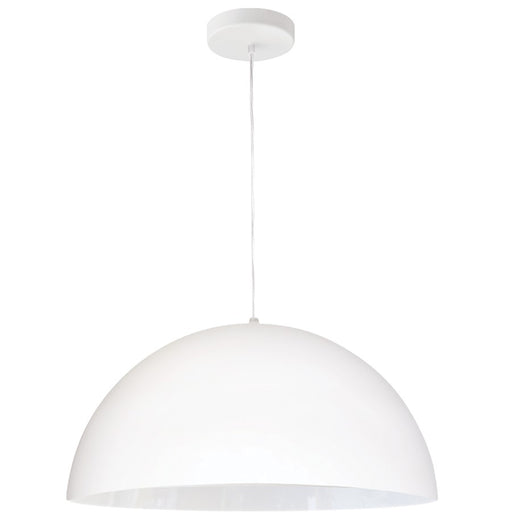 Dainolite Ofelia 16in 1-Light Pendant | Transitional Matte White Metal Dome | Kitchen Island & Dining Room | 16 x 16 x 8 in | Model OFE-161P-MW
