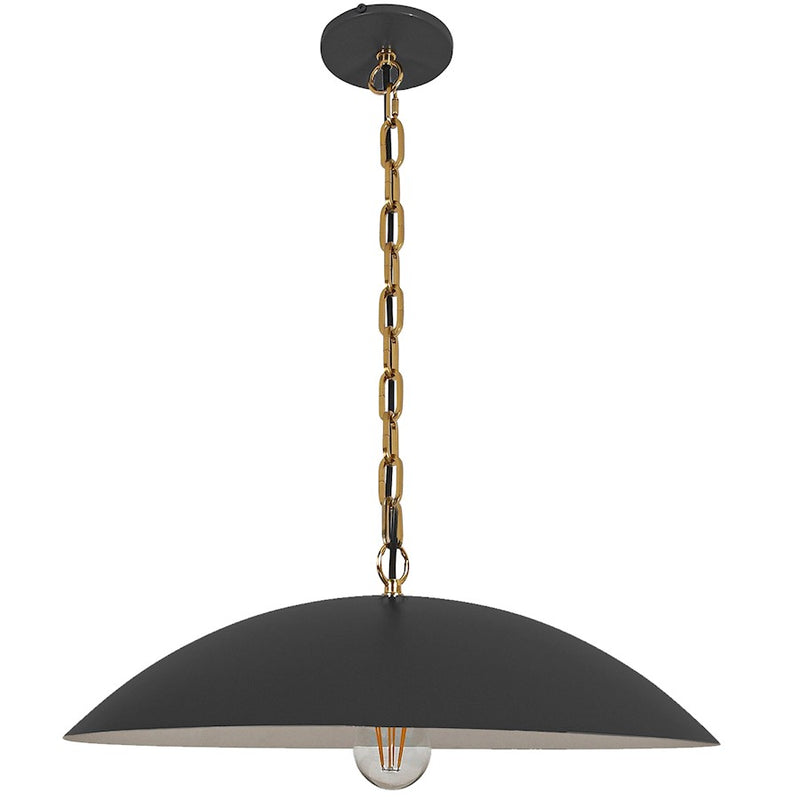 Dainolite Ofelia 1 Light 19.75" Pendant, Black/Matte Black