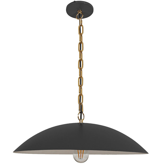 Dainolite Ofelia 1 Light 19.75" Pendant, Black/Matte Black - OFE-191P-MB-AGB