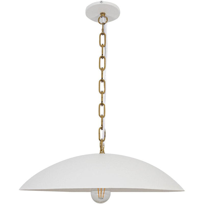 Dainolite Ofelia 1 Light 19.75" Pendant, White/Matte White
