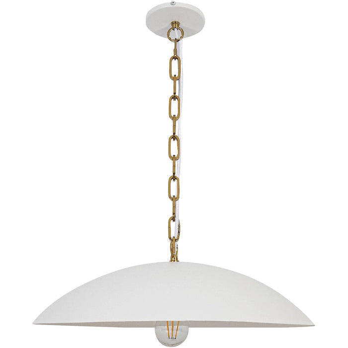 Dainolite Ofelia 1 Light 19.75" Pendant, White/Matte White - OFE-191P-MW-AGB
