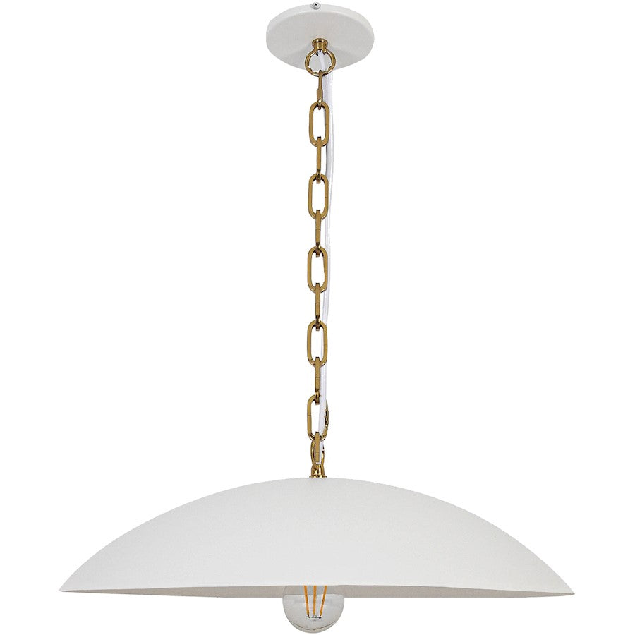 Dainolite Ofelia 1 Light 19.75" Pendant, White/Matte White - OFE-191P-MW-AGB