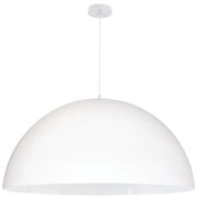 Dainolite Ofelia 31in 1-Light Dome Pendant | Transitional Matte White Metal | Kitchen Island & Foyer | 31 x 31 x 16 in | Model OFE-311P-MW