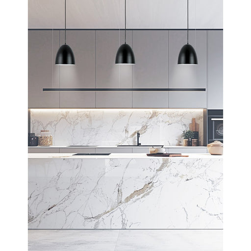 Dainolite Ofelia 1 Light 8" Pendant, Matte Black/Matte Black