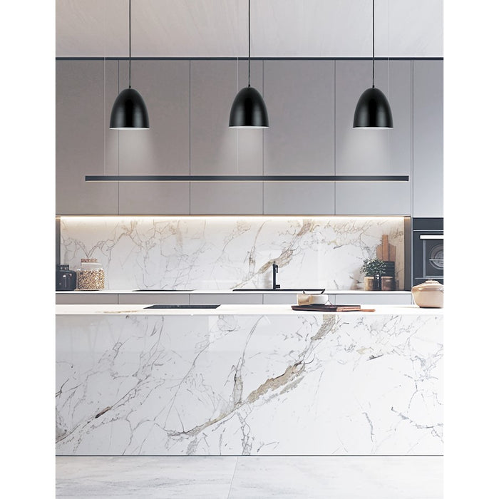 Dainolite Ofelia 1 Light 8" Pendant, Matte Black/Matte Black