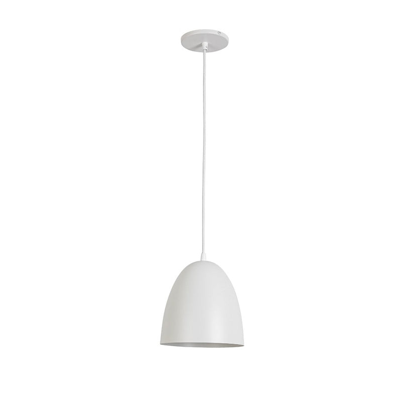Dainolite Ofelia 1 Light 8" Pendant, Matte White/Matte White