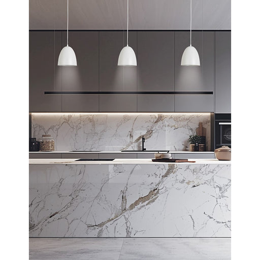 Dainolite Ofelia 1 Light 8" Pendant, Matte White/Matte White