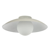 Dainolite Olivia 15.75in 1-Light Flush Mount | Contemporary Matte Beige Metal and Opal Glass | Bathroom & Hallway | 15.75 x 15.75 x | Model OLV-151FH-MBG
