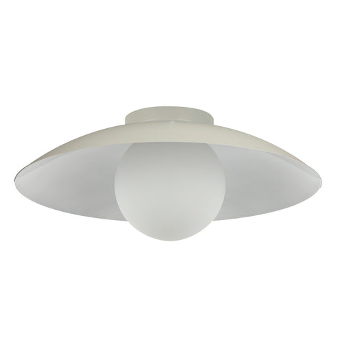 Dainolite Olivia 15.75in 1-Light Flush Mount | Contemporary Matte Beige Metal and Opal Glass | Bathroom & Hallway | 15.75 x 15.75 x | Model OLV-151FH-MBG