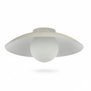 Dainolite Olivia 15.75in 1-Light Flush Mount | Contemporary Matte Beige Metal and Opal Glass | Bathroom & Hallway | 15.75 x 15.75 x | Model OLV-151FH-MBG