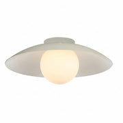 Dainolite Olivia 15.75in 1-Light Flush Mount | Contemporary Matte Beige Metal and Opal Glass | Bathroom & Hallway | 15.75 x 15.75 x | Model OLV-151FH-MBG