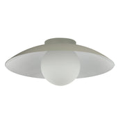 Dainolite Olivia 15.75in 1-Light Flush Mount | Contemporary Matte Linen Metal and Opal Glass | Bathroom & Hallway | 15.75 x 15.75 x | Model OLV-151FH-MLN