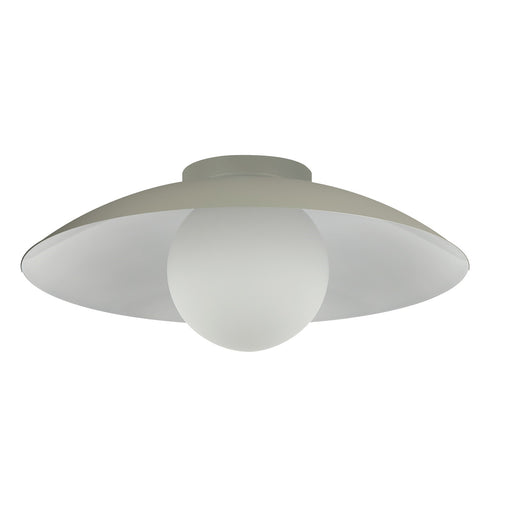 Dainolite Olivia 15.75in 1-Light Flush Mount | Contemporary Matte Linen Metal and Opal Glass | Bathroom & Hallway | 15.75 x 15.75 x | Model OLV-151FH-MLN