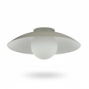 Dainolite Olivia 15.75in 1-Light Flush Mount | Contemporary Matte Linen Metal and Opal Glass | Bathroom & Hallway | 15.75 x 15.75 x | Model OLV-151FH-MLN