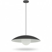 Dainolite Olivia 15.75in 1-Light Pendant | Contemporary Matte Black Metal and Opal Glass | Kitchen Island & Bathroom | 15.75 x 15.75 x | Model OLV-151P-MB