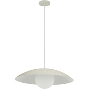 Dainolite Olivia 15.75in 1-Light Pendant | Contemporary Matte Beige Metal and Opal Glass | Kitchen Island & Bathroom | 15.75 x 15.75 | Model OLV-151P-MBG