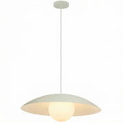 Dainolite Olivia 15.75in 1-Light Pendant | Contemporary Matte Beige Metal and Opal Glass | Kitchen Island & Bathroom | 15.75 x 15.75 | Model OLV-151P-MBG