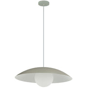 Dainolite Olivia 15.75in 1-Light Pendant | Contemporary Matte Linen Metal and Opal Glass | Kitchen Island & Bathroom | 15.75 x 15.75 | Model OLV-151P-MLN