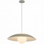 Dainolite Olivia 15.75in 1-Light Pendant | Contemporary Matte Linen Metal and Opal Glass | Kitchen Island & Bathroom | 15.75 x 15.75 | Model OLV-151P-MLN