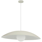 Dainolite Olivia 24in 1-Light Pendant | Contemporary Matte Beige Metal and Opal Glass | Kitchen Island & Bathroom | 23.5 x 23.5 x 5 in | Model OLV-241P-MBG