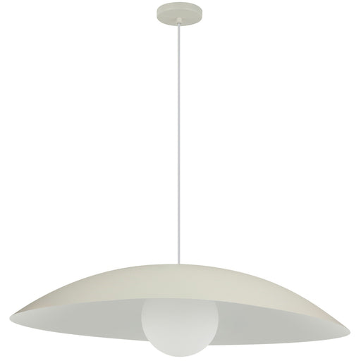 Dainolite Olivia 24in 1-Light Pendant | Contemporary Matte Beige Metal and Opal Glass | Kitchen Island & Bathroom | 23.5 x 23.5 x 5 in | Model OLV-241P-MBG