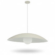 Dainolite Olivia 24in 1-Light Pendant | Contemporary Matte Beige Metal and Opal Glass | Kitchen Island & Bathroom | 23.5 x 23.5 x 5 in | Model OLV-241P-MBG